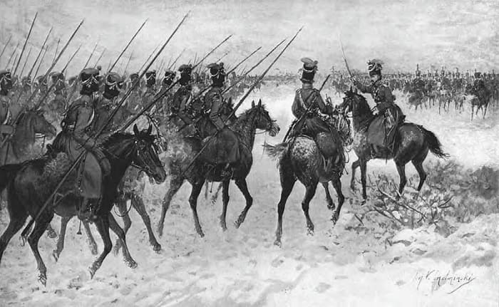 The cossacks were an irregular type of cavalry, very rarely committed to battle they specialised in reconnaissance and harassing the enemy flanks.
