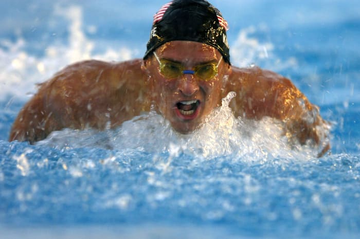 A swimmer doing the butterfly