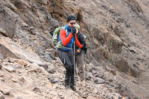Climbing in comfort with my Talon 22 on my back on the final push from the Neltner Refuge up to the Jebel Toubkal summit as the air gets thinner