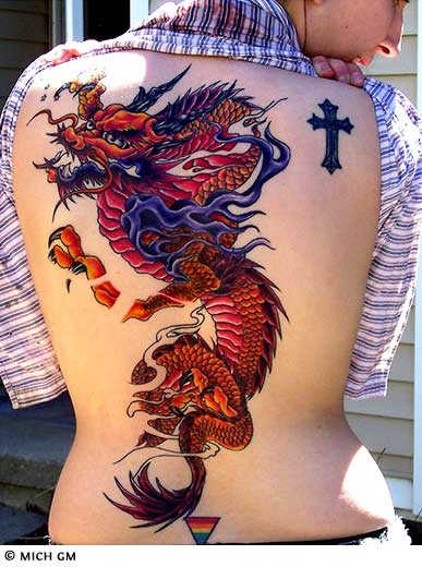 A full back piece is nice if you don't mind hours upon hours of getting it done, and of course you don't mind paying for the artist's hours and hours of work!