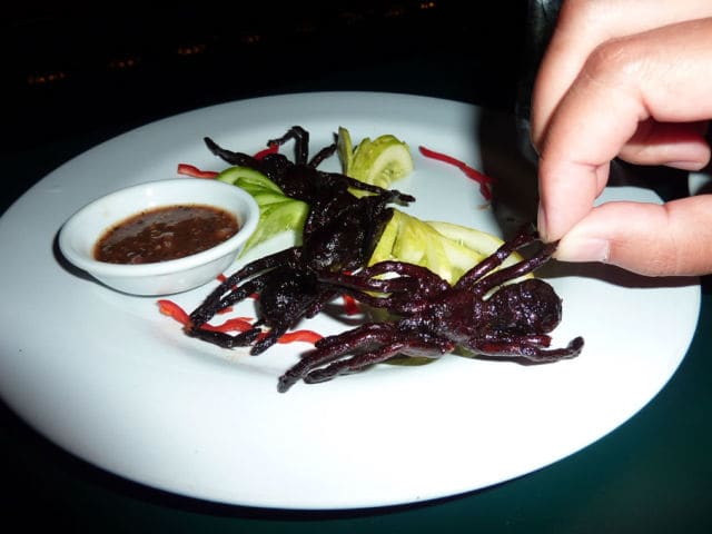 Cambodia: Itsy Bitsy Spider -In Cambodia the habit of eating fried tarantulas began during a period of starvation in history, but nowadays they are considered to be quite a delicacy