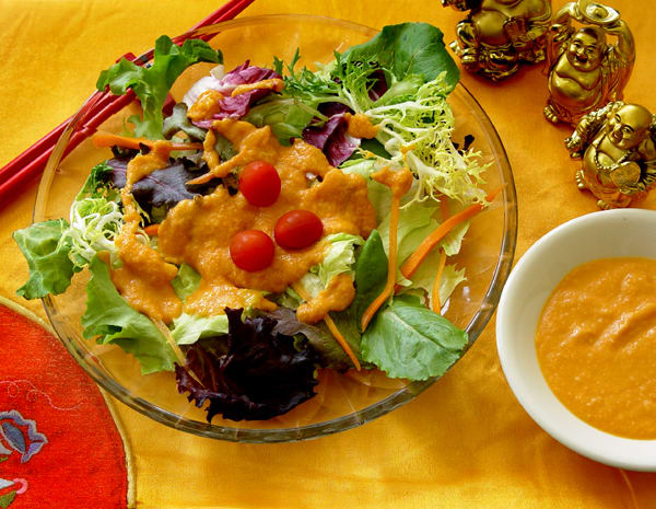 This is how the dressing will look when you are done. Notice the thicker, textured consistency, that's what you're looking for.