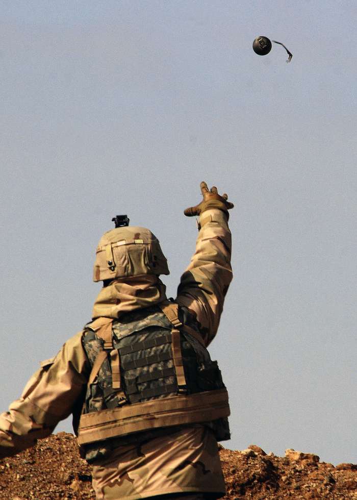 visual of launching grenades of thanksgiving and praise.