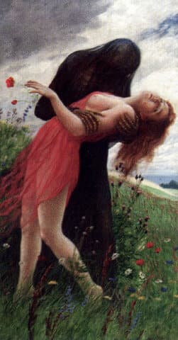 Death and the Maiden by Adolf Hering. This was an ancient concept, similar to Dickinson's 712, with Death coming gently.