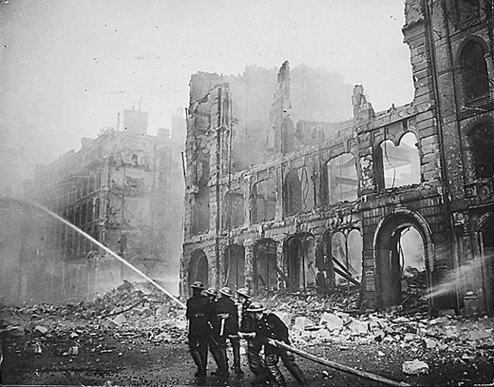 Firemen in London after the Blitz.