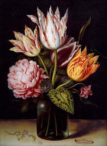 A reproduction of a famous painting from the Dutch Golden Age painter Ambrosius Bosschaert the Elder.
