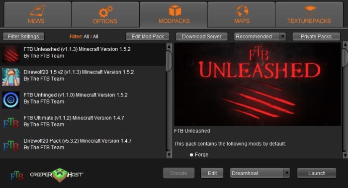 To play a modpack, you will need to install it on your computer, so click away!