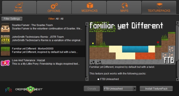 If you play certain modpacks, you can install one of the texture packs in the launcher.