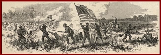 Sketch - Battle of Milliken's Bend. Colored troops lost over half their strength, but repulsed the Rebel attack