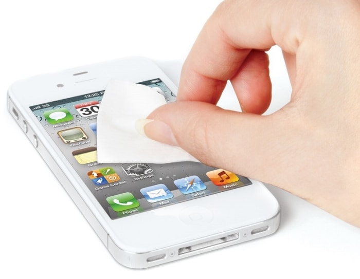 Use a microfibre cloth to gently clean your smartphone or tablet touchscreen.