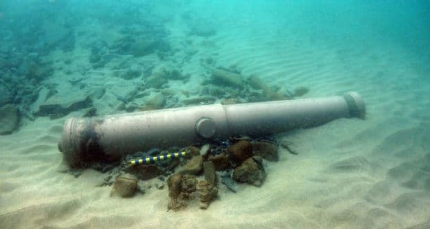 One of the cannons uncovered at Streedagh, Co Sligo, from the wreck of the Spanish Armada ship La Juliana, which sank in 1588.