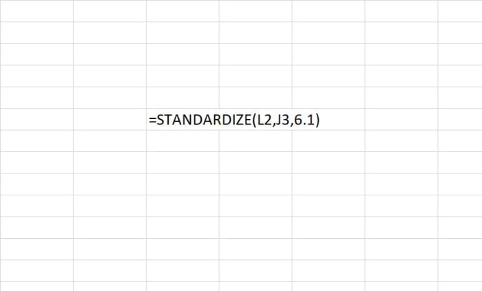 The STANDARDIZE function used in Microsoft Excel is a great short cut to finding Z-scores in data sets. The function requires the variable X that represents a data point, as well as the mean and standard deviation of a data set.