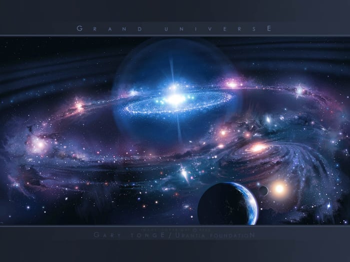 In order to describe God in a new way, we have to understand that God and its spiritual forces cannot be seen, because they belong to a different dimension, so God is everywhere, and when we look at the universe we may say that we are looking at God.