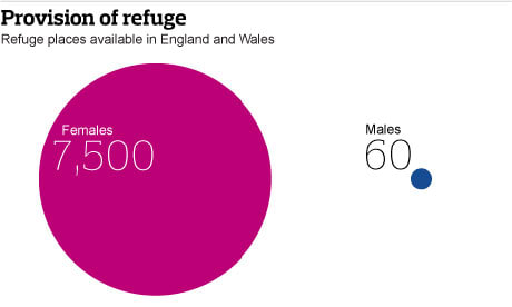 Throughout the western world, female victims of domestic violence are considered much, much more important to society than male victims. It's obvious, it's everywhere.