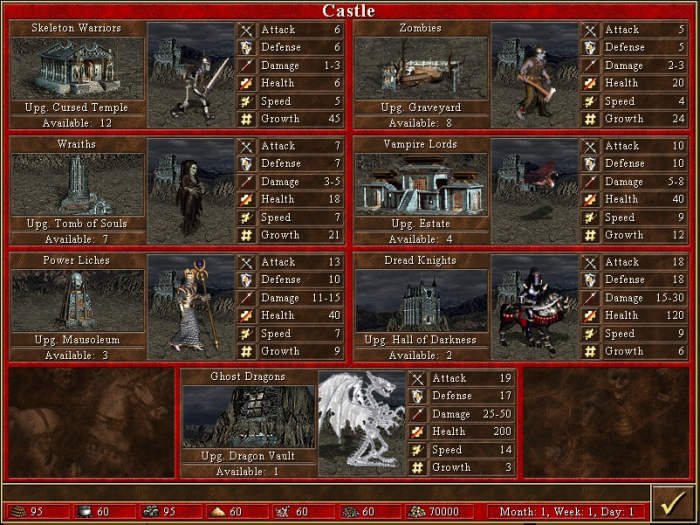 Major upgrades are the ability of vampire lords to use the life force of opposing creatures to resurrect fallen vampire lords and the ability of ghost dragons to age their opponents.