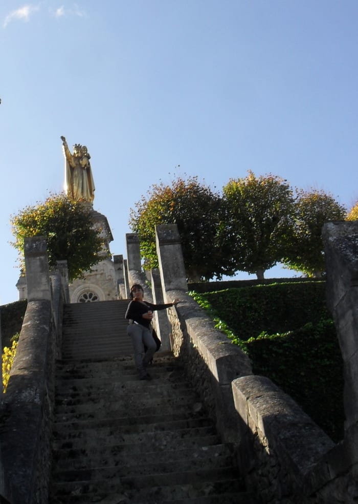 Climbing up to the Bonne Dame chapel. You need to be in good shape to clinb up the steps to the Chapel