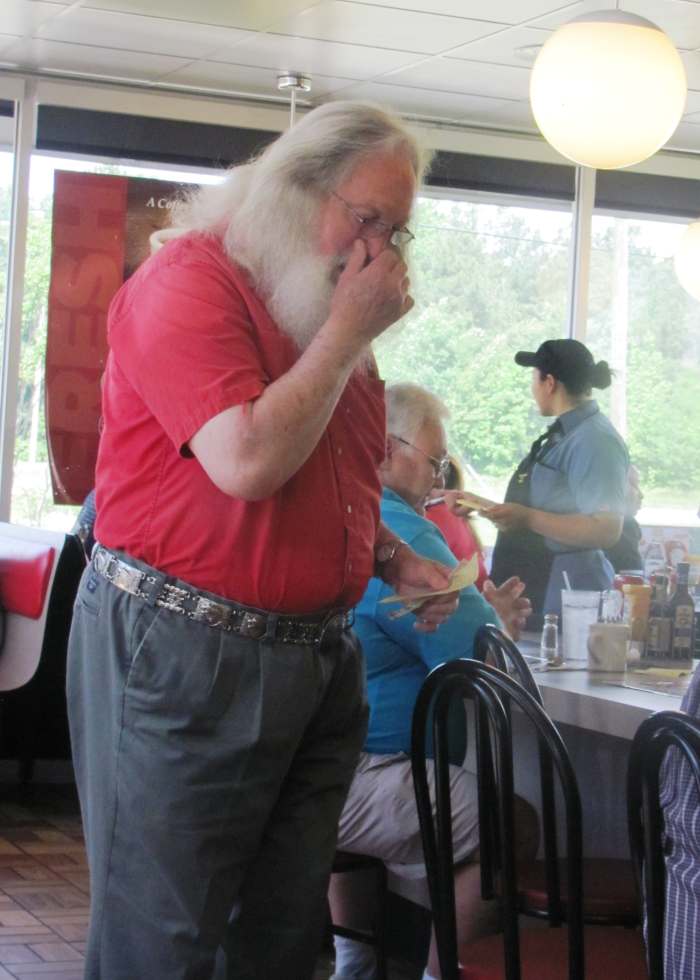 Santa can't even visit Waffle House without being photographed by the paparazzi. The word on the street is that he is looking to retire and move to a warmer location.