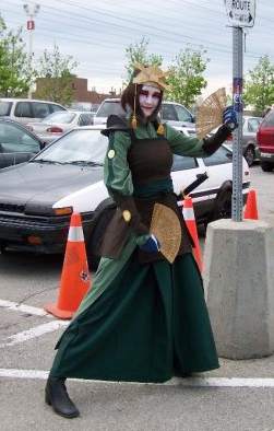 Kyoshi warrior (Suki) cosplay from Avatar: The Last Airbender.