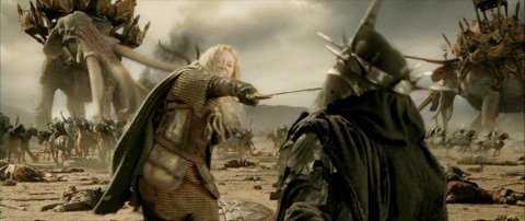 From New Line Cinema. Though still critisized by some for her love for Aragorn and her happy ending with Faramir, Eowyn is still regarded as a feminist icon in movies for her battlefield achievements.