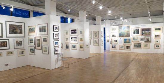 Image: View of the Bankside Gallery during the Spring Exhibition of the Royal Watercolour Society. The Bankside Gallery is situated on the South Bank of the River Thames next to Tate Modern and the Millennium Bridge