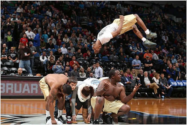 The Beale Street Flippers got worldwide recognition by performing at NBA games.