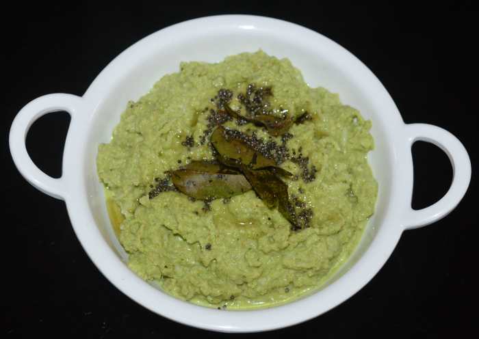 Add tempering as per instructions and mix well. Serve this chutney as a side dish with cooked rice, paratha, chapati, roti, etc. Enjoy!