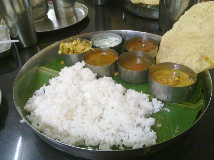 A Typical Madrasi South Indian Meal