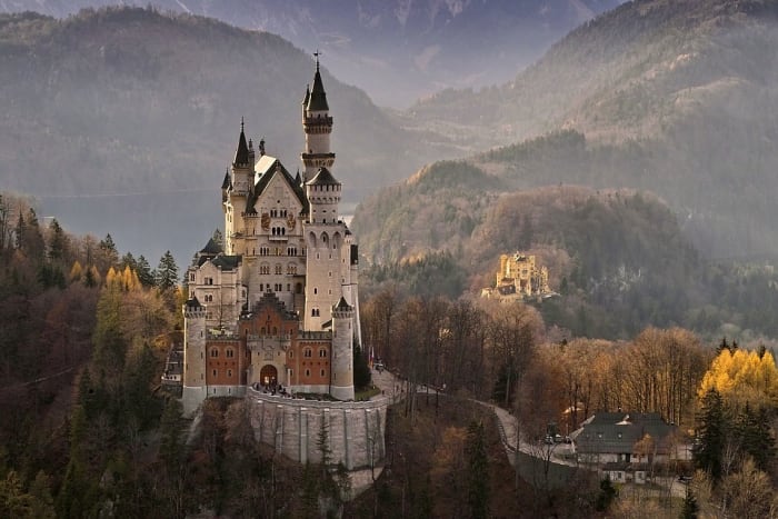Neuschwanstein Castle. If it looks familiar that’s because it was the inspiration for Sleeping Beauty’s Castle at Disneyland.
