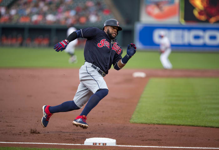 Carlos Santana has spent 10 seasons with the Indians. He came to Cleveland as a prospect from the Dodgers.