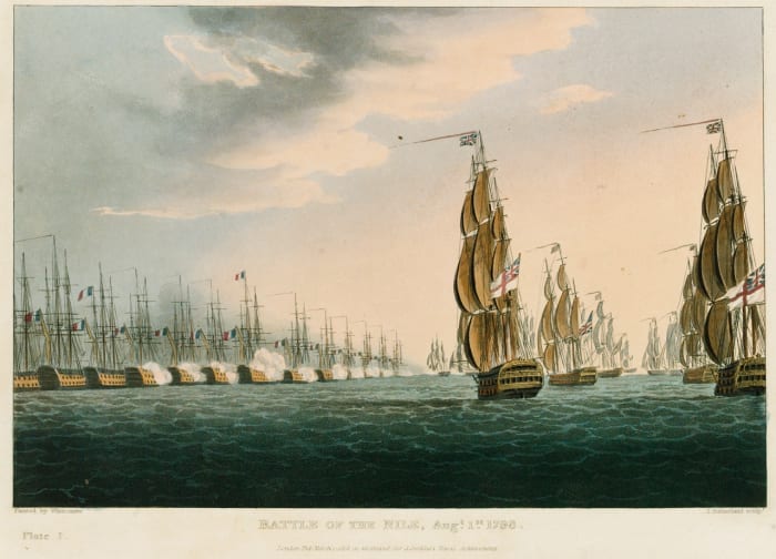 A line of battle: for Mahan, naval war was arbitrated by major naval battles fought by conventional fleets.