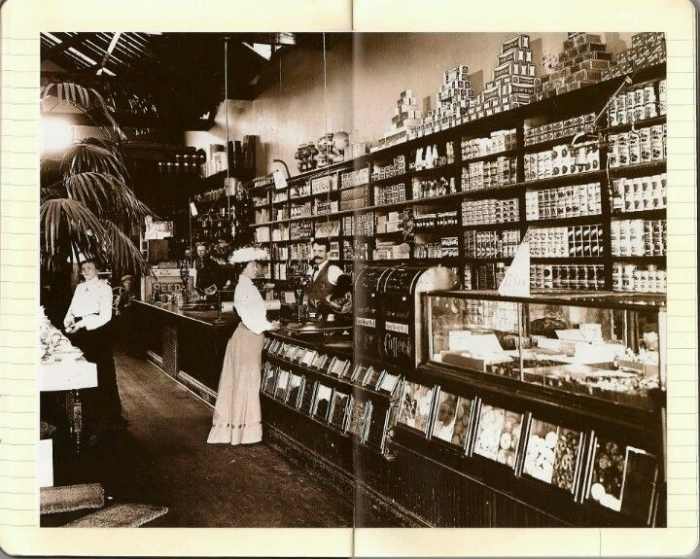 Here are three trivia facts from the 1878 grocery industry: A pound of rye flour was four cents, a quart of beans was eight cents, and a gallon of syrup was 86 cents.