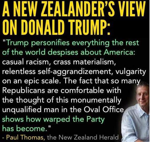Trump believes in American exceptionalism and lauds himself as a prime example.