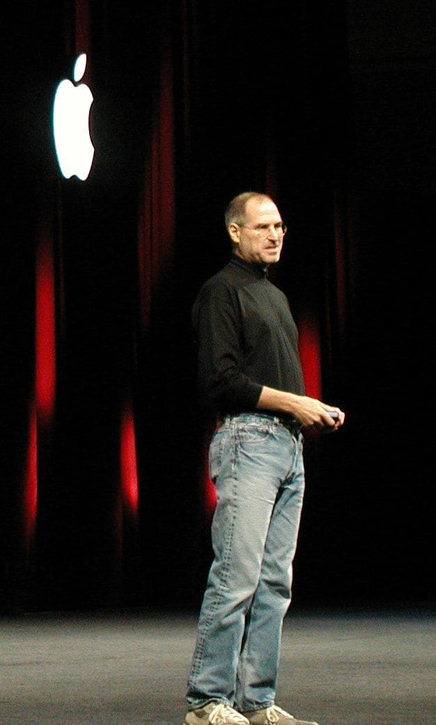 Steve Jobs during a product presentation