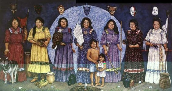 L to R: 1. Wolf Clan 2. Long Hair Clan 3. Red Tail Hawk Clan 4. Blue Holly Clan * 5. Deer Clan 6. Paint Clan 7. Wild Potato Clan