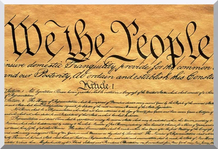 Visions of America Preamble to the U S Constitution - We the People Canvas Art - 8x12 stretched canvas