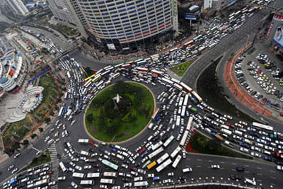 Deadlock! Think about computer process deadlock being like the traffic deadlock.