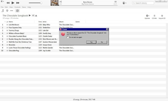 When you insert a CD that iTunes hasn't encountered before, it retrieves metadata from the Internet about the CD title, track names etc.It also prompts you to import the CD onto your computer.