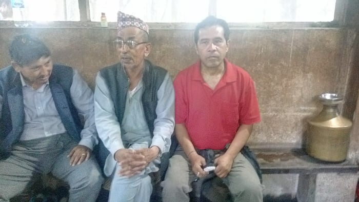 He always wears Nepali dress and glasses with a cap on his head. I have had the previlege to take a quick photo with him in the same hermitage