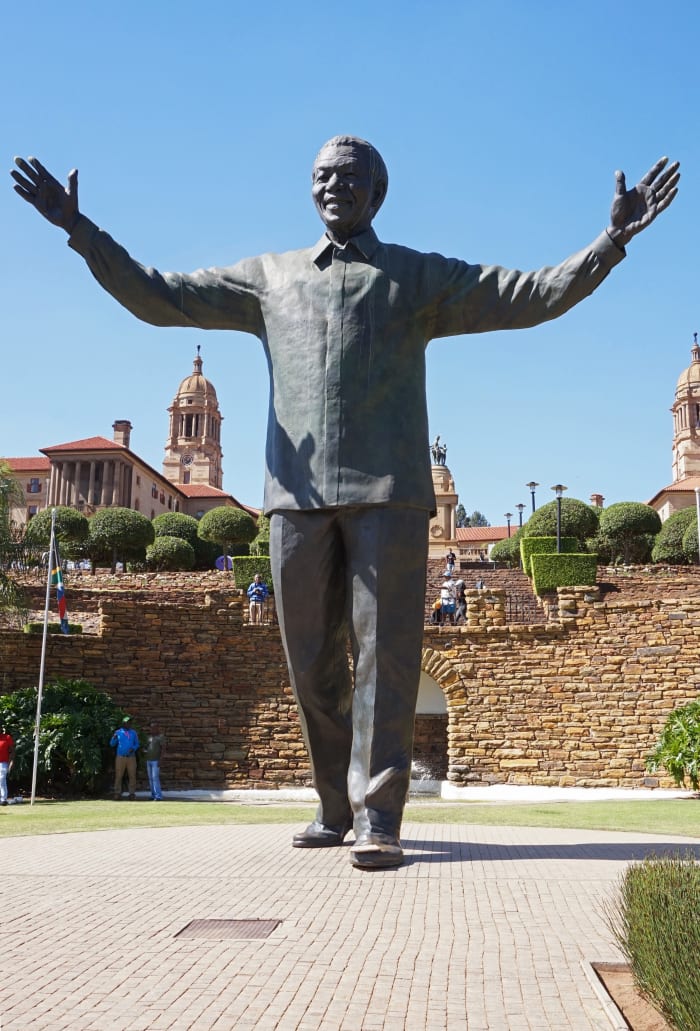 The statue of Nelson Mandela in Pretoria.