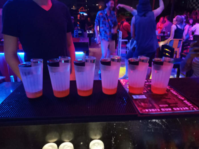 6 Hand Grenade shots (tequila and a jaeger bomb). The party scene in Saigon is incredibly fun, but awful for your liver