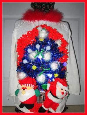 An excellent example of a somehow classy version of a Light Up Foo Foo Christmas Sweater. Well done!