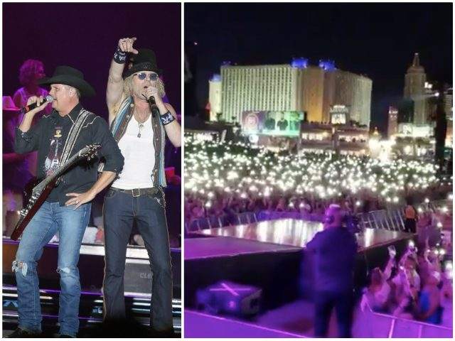 Moments before the massacre took place in Las Vegas, Country Music Artists, Big and Rich, led the crowd in 'God Bless America'