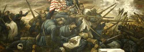 "Shaw at Fort Wagner": This mural is in honor of Col. Robert Gould Shaw and the Massachusetts 54th Regiment, made up of freed slaves who fought during the Civil War.