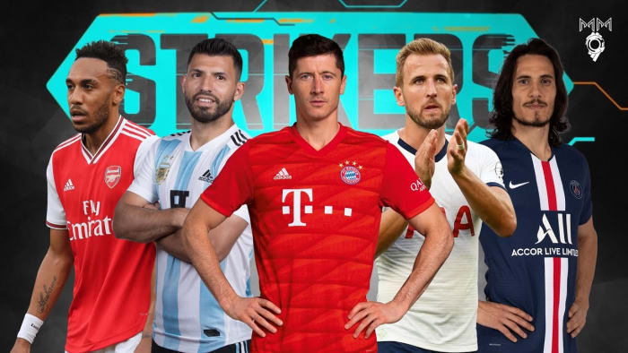 Strikers of world football (from left to right), Pierre-Emerick Aubameyang, Sergio Aguero, Robert Lewandowski, Harry Kane and Edinson Cavani.