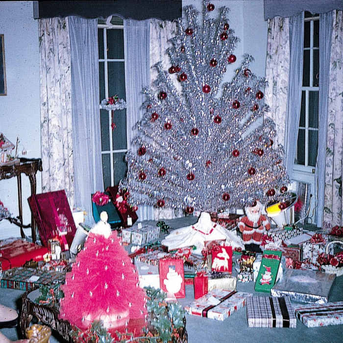 Aluminum Christmas trees became popular in the 50s. Personally,I was glad this was one idea that eventually died.