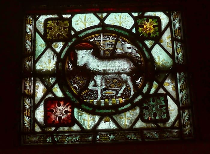 "Lamb" symbolizing Jesus; St. John Calder Grove interior