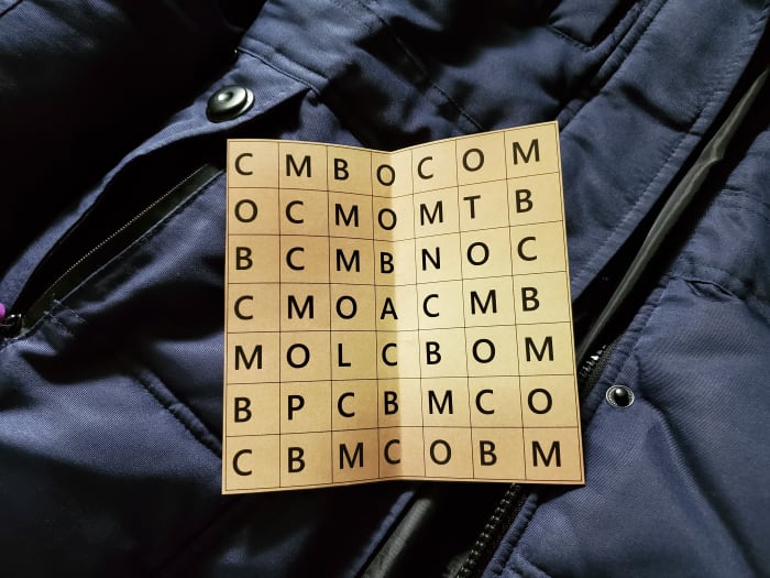 The maze asked what was in my coat pocket, and I found this clue. Hmm, this looks like a word search.