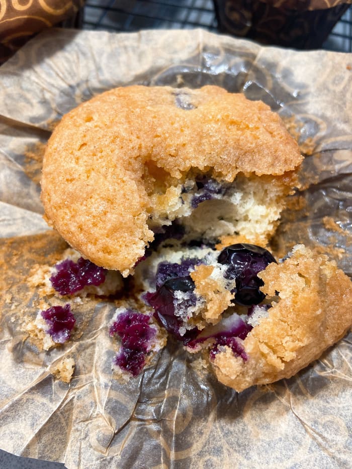 My husband couldn't wait for the muffins to cool completely, and he stole one to try it immediately! They were so delicious.