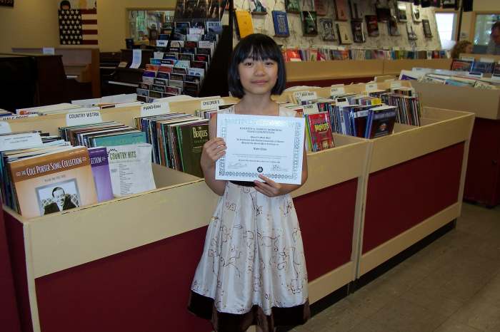 Winning the 2nd Place During the Very First Piano Competition by Derrell's Music Hall of New Hampshire 2010