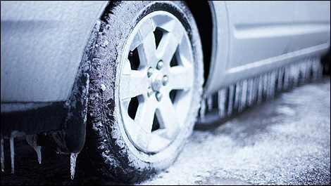 Never drive your car with summer tires during the winter season. Invest in a good set of winter tires to help keep you safe on snowy roads.